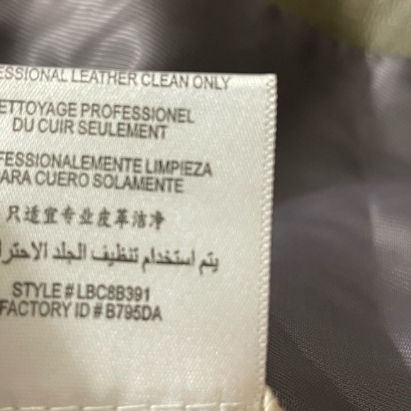 BCBGMAXAZRIA Olive Green Leather Women's Bomber Jacket-Small - Picture 8 of 11